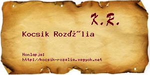Kocsik Rozália névjegykártya