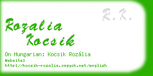 rozalia kocsik business card