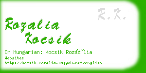 rozalia kocsik business card